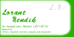 lorant mendik business card